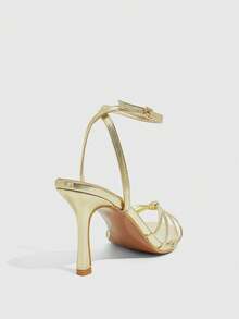CUCCOO SZL Women's Heeled Sandals, Fashionable And Elegant For Commuting In Summer Valentine's Day - Gold - View 4