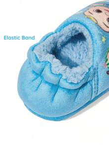 CoComelon X SHEIN Cute Cartoon Blue Boys Children Boys Non-Slip Indoor Slippers Toddlers & Kids Soft Plush Warm Winter House Shoes, Lightweight And Durable, Anti-Slip Silicone Dots,Home Bedroom Air-Conditioned Room Spring, Autumn And Winter - Blue - View 4