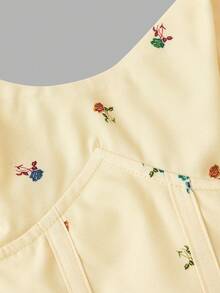 SHEIN MOD Váy hai dây họa tiết hoa nhí mùa hè dành cho nữ, màu pastel. - Màu vàng - Xem 3
