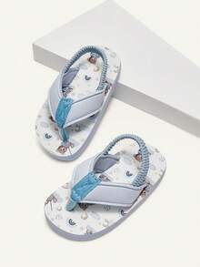 Cozy Pixies Summer Fashionable Versatile Beach Vacation Seaside Fun And Cute Pattern Flip-Flops With Baby Slippers, Light, Can Be Worn Indoors And Outdoors. - Blue - View 8