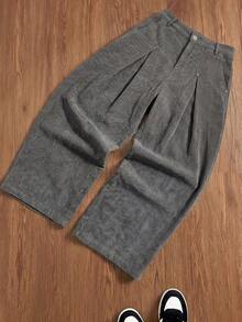 SWAVVY Fashionable Personalized College Style Party, Spring/Summer Outing, Date, Back To School Rivet Embellished Men's Trousers - Light Grey - View 3