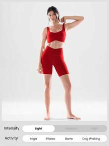 GLOWMODE Quần đùi FeatherFit™ Crossover 8 inch dành cho đạp xe, chạy bộ, tập gym và tập luyện. - Fiery Red - Xem 6