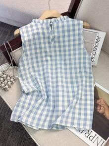 GlowEve Women's Elegant Sleeveless Plaid Shirt ,Petite Women - Multicolor - View 2