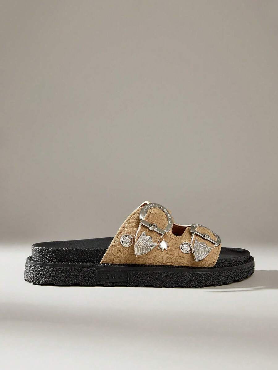 Solecia 女士厚底坡跟凉鞋 - 卡其色 - 查看 1