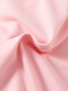 SHEIN 女婴休闲可爱粉色蝴蝶结印花短袖上衣和荷叶边蝴蝶结牛仔裤套装，夏季 - 粉色 - 查看 8