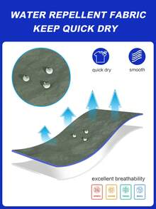 Horizaway 男士纯色休闲透气沙滩短裤 - 軍綠色 - 查看 4