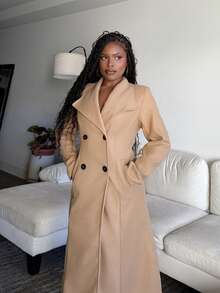 Tyla Gomez 大翻領雙排釦花呢外套 - 卡其色 - 查看 6