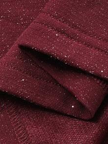 DAZY Romantic Design Oblique Placket Flare Sleeve Fitted Mid-Length Dress For Women, Spring Wedding Guest Dress Maxi Dress Sundress - Burgundy - View 6