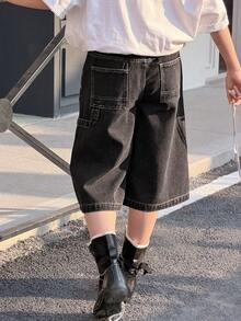 DAZY Tween Girls Denim Shorts - Black - View 3