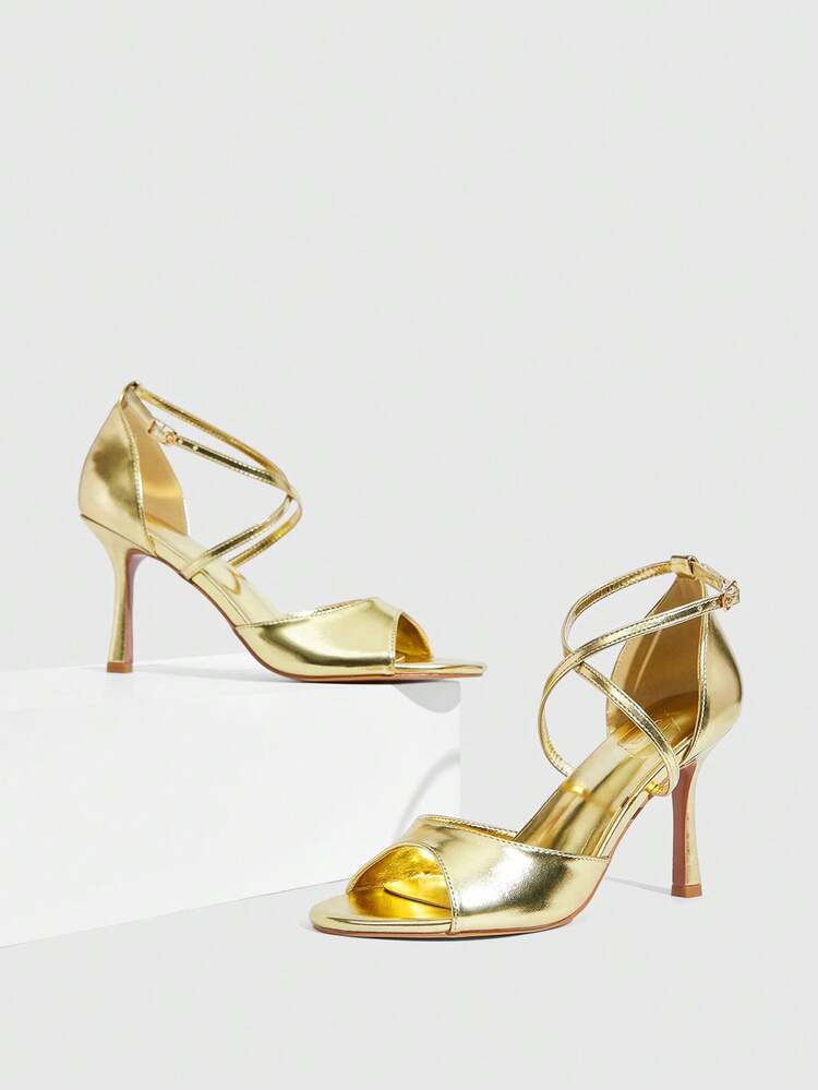 CUCCOO SZL Women's Pointed Toe Buckle Design Fashion Daily Wear High Heel Sandals Valentine's Day