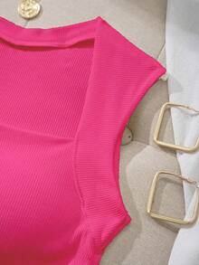 Comfortcana Women's Solid Color Ruched Casual Versatile Top For Dating & Outings - Watermelon Pink - View 6