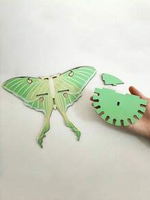 Joivida Bohemian Green Wooden Butterfly Crystal Candlestick, Wall-Mounted Decorative Storage Shelf, Art Craft Ornament For Living Room Entryway Homestay - multicolor - View 7