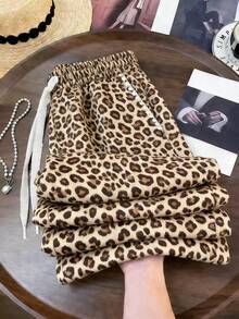 Resyla 女士长裤 / 豹纹印花 / 性感火辣风格 / 时尚复古派对 / 宽松舒适的女士阔腿裤 / 2026秋冬新款女士休闲长裤 - 彩色 - 查看 3