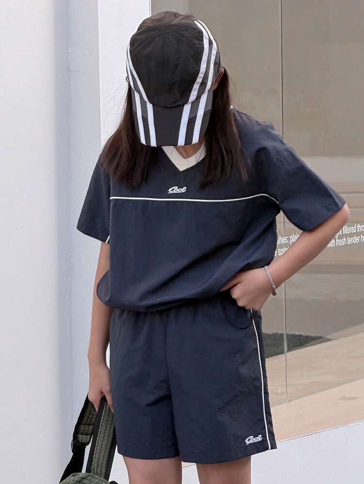 Tween Girls Casual Short Sleeve T-Shirt And Shorts Set