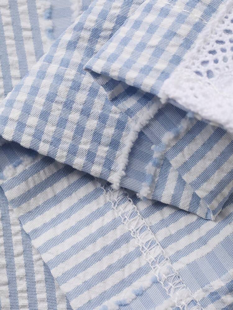 Women's Plaid Hem Slit Bow Decor Sleepwear Bottoms