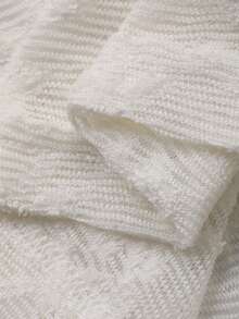 DAZY Women's One-Shoulder Long Sleeve Lace Fabric Fitted Casual T-Shirt, Sexy & Elegant - White - View 8