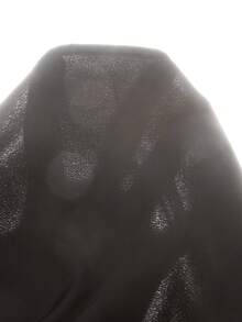 SHEIN Tween Girls' Casual Satin Lapel Button-Up Top And Shorts Pajama Set, Spring/Summer - Black - View 9