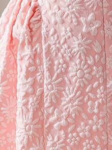 Váy dài vừa phải in hoa cho bé gái tuổi teen, phong cách ngọt ngào, thích hợp cho các buổi đi chơi, tiệc tùng, chụp ảnh và mặc hàng ngày, mùa xuân - Hồng - Xem 7