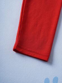 SHEIN | PAW Patrol 女童休闲狗狗印花撞色插肩袖T恤，秋季 - 白色 - 查看 6