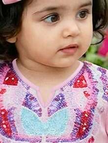 Elegant, Gorgeous & Cute Pink Printed Long Sleeve Dress - Multicolor - View 3