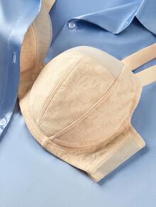 LUVLETTE Plus Full Coverage Underwire Lightly Lined Nude Mesh Side Support Sheer Minimizer  Invisible Lingerie Bra - Apricot - View 6