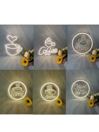 1 Pc,Coffee Neon Sign For Wall Decor,Warm White Neon Sign,USB Powered, Wall Mounted,For Cafe Station,Cafe,Tea Bar,Restaurant, Kitchen Decoration - Best Gifts For Birthday, Housewarming, Christmas,Easy To Install.