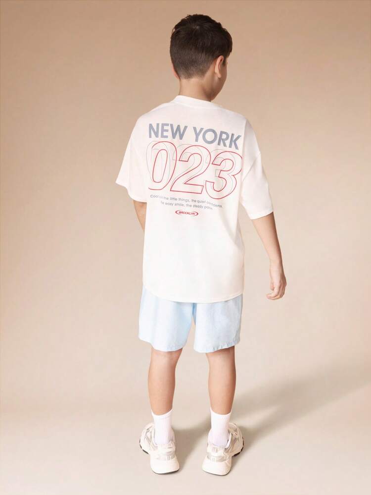 Crew Neck Tee With Matching Shorts Set