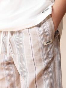 SUMWON Boys Straight Leg Striped Casual Pants With Elastic Waist And Side Pockets For Everyday Comfort And Style Summer Spring Vacation - Coffee Brown - View 7