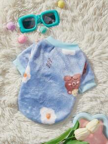 PETSIN 1 Pc Pet Bear Blue Flannel Warm Sweatshirt Without - Multicolor - View 9