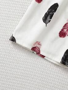 SHEIN SLAYR KIDS 女童碎花露背无袖休闲连体衣，度假风，时尚法式优雅，返校季 - 白色 - 查看 6