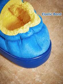 BATMAN X SHEIN Cute Cartoon Blue Boys Children's Non-Slip Indoor Slippers Toddlers & Kids Soft Plush Warm Winter House Shoes, Lightweight And Durable EVA Sole,Home Bedroom Air-Conditioned Room Spring, Autumn And Winter - 藍色 - 查看 6