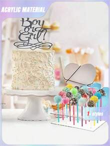 SHEIN 1pc Clear Acrylic Cake Stand, Dessert Display Rack, Birthday Party Gathering Table Decoration,Christmas - Multicolor - View 5