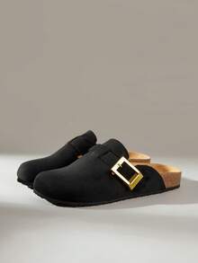 Solecia Sapatos Femininos: Mocassins Retrô Elegantes com Fivela, Confortáveis, Versáteis, Sapatos Planos com Fivela no Top, Adequados para Uso Diário, Eventos Sociais, Festas, Feriados, Casamentos, Férias - Preto - Visão 2
