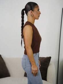 SAYEHFBABY Women's Casual Versatile Commuting Knit Vest,Fall,Fall Clothes For Women - Coffee Brown - View 5