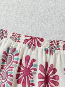 Rusticease Quần ống rộng dáng suông in hoa dành cho nữ, cạp chun, kiểu dáng thường ngày. - Nhiều màu - Xem 4