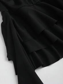 Sweetra Đầm đen cúp ngực ôm sát gợi cảm phong cách Y2K, chân váy xòe thanh lịch, thích hợp cho hẹn hò, tiệc tùng và sự kiện. - màu đen - Xem 5