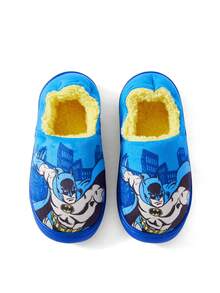 BATMAN X SHEIN Cute Cartoon Blue Boys Children's Non-Slip Indoor Slippers Toddlers & Kids Soft Plush Warm Winter House Shoes, Lightweight And Durable EVA Sole,Home Bedroom Air-Conditioned Room Spring, Autumn And Winter - 藍色 - 查看 7
