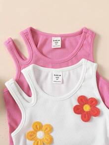 2pcs/Set Young Girl Casual Cute Graphic Print Tank Top, Buy 1 Get 1 Free - Multicolor - View 4