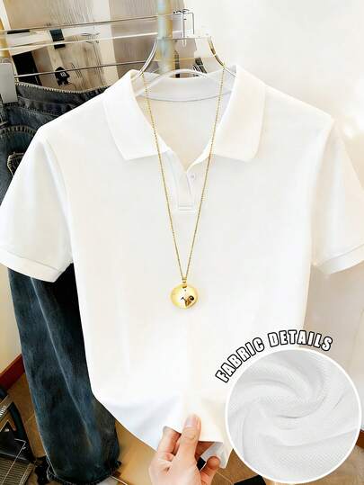 Resyla Women's Solid Color Casual Summer Short Sleeve Polo Shirt, Comfortable T-Shirt