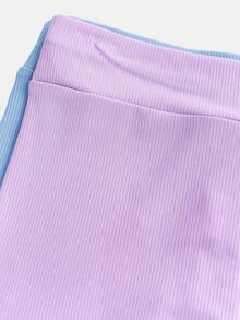 SHEIN Girlism Tween Girl Fitted Casual Round Neck Tank Top And Bike Shorts Set - Multicolor - View 4