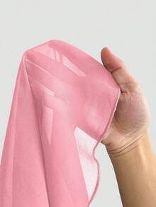 Maweii Plus Size Women's Solid Color Stand Collar Lantern Sleeve Pleated Fashion Dress - Pink - View 7