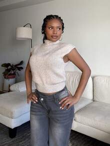 Tyla Gomez Women's Thick Denim Wide Leg Pants With Slanted Front Pocket, Blue - Grey - View 1