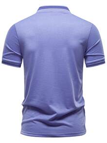 Manfinity Homme 男士动物纹条纹边饰 Polo 衫 白色男士 Polo 衫 白色男士 Polo 衫 白色男士 Polo 衫 白色男士 Polo 衫 - 霧霾藍 - 查看 2