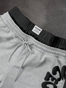 SLATEMANN Pantalones deportivos casuales de moda callejera para hombres con doble cintura - Gris Claro - Ver 4