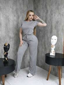 Pants With Line + Short
Capped Screen, Comfortable - Grey - View 2