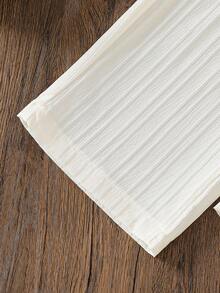 两件套少女甜美温柔风格杏色吊带背心+阔腿裤，精致紫色花朵和绿色叶子刺绣休闲套装 - 杏色 - 查看 6