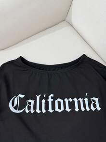 Rina Fox 1 Set Fashion Black Off-Shoulder Crop Top & Striped Camisole Sports Outfit - Multicolor - View 5