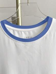 Resyla Women's Color Block Round Neck Short Sleeve Casual Versatile T-Shirt - Multicolor - View 3