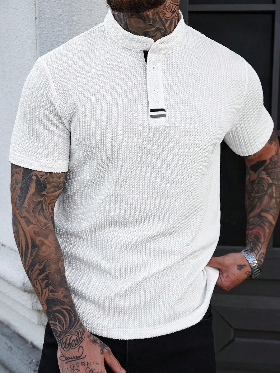 Manfinity CasualCool Men's Short Sleeve Casual Commuter Versatile Polo Shirt - White - View 1