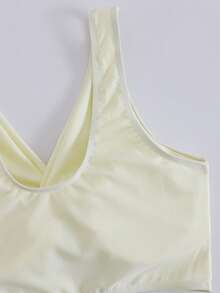 Swim Lushoire 女士夏季度假沙滩扭结比基尼套装 - 米色 - 查看 6